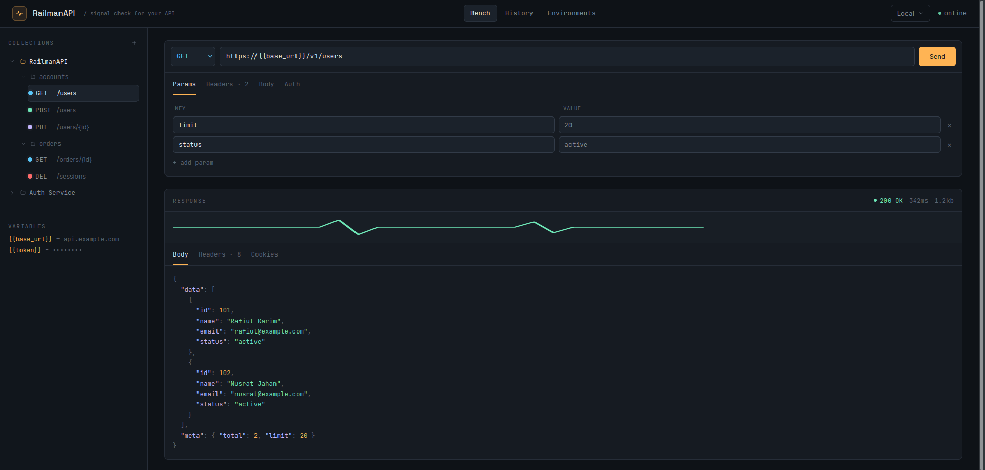 RailmanAPI: Web based API Testing and Documentation tool.